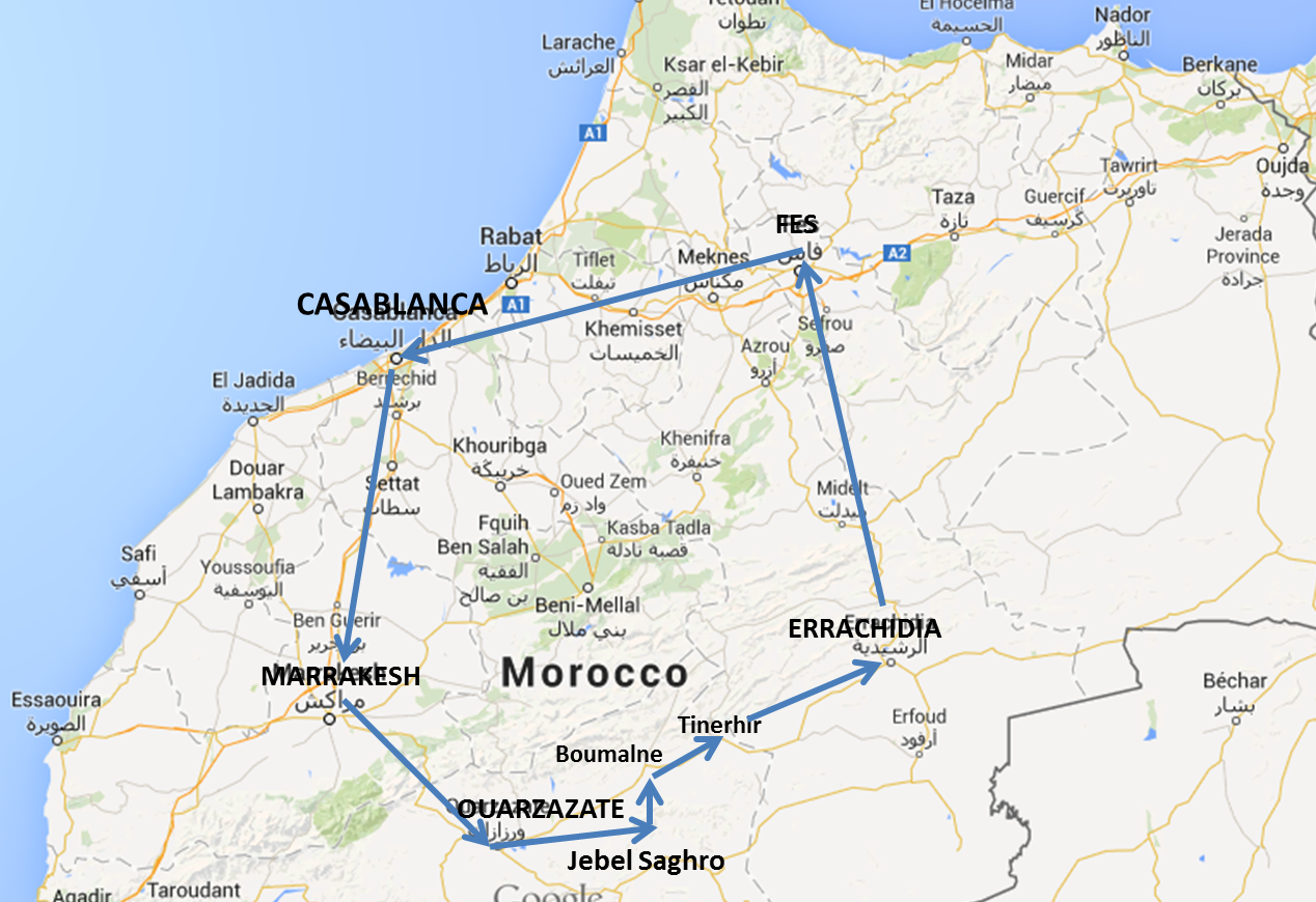 mappa marocco